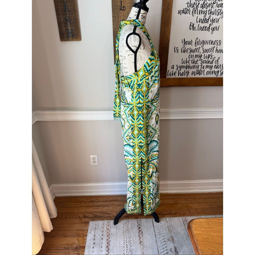 NWT Farm Rio Women's Linen Tropical Tapestry Halter Maxi Dress Off-White Medium - Picture 6 of 11